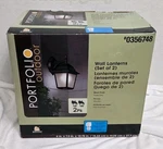 Portfolio Outdoor Wall Lanterns Set Of 2 Black Finish Frosted Glass 0356748. Fixed Price $17.95.