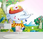 3D Cartoon Elephant Bird 20331NA Wallpaper Murals Removable Fay. Fixed Price $66.29.