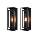 Mirrea 18" Classic Outdoor Wall Sconce Light In Matte Black Rectangular Met.... Fixed Price $143.80.