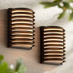 Industrial Outdoor Wall Lights Fixtures Set Of 2 Bronze 10" Glass For Exterior. Fixed Price $149.99.