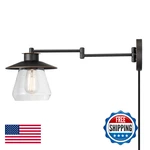 Globe Electric 51543 Nate 1-LIGHT Plug-in Or Hardwire Swing Arm Wall Sconce Oil. Fixed Price $108.66.