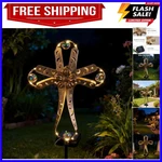 Solar Power Cross Stake Warm White Color Florals Lights Garden Decor Me.... Fixed Price $41.79.