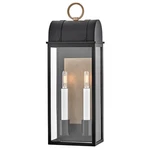 Hinkley Lighting Campbell 2LT Outdoor 22" Wall Mount, Black/clear 10664BK-BU. Fixed Price $237.15.