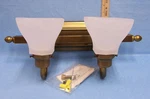 New Hampton Bay Bathroom Light W/ 2 Shades Vanity Fixture Wall Sconce Metal. Fixed Price $51.95.