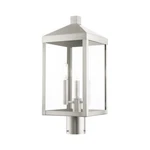 Livex Nyack 3 Light Outdoor Post Top Lantern , Brushed Nickel/clear 20592-91. Fixed Price $499.96.