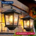 Pasamic 2 Pack Solar Wall Lanterns With Replaceable Bulb,outdoor Hanging Lights. Fixed Price $46.86.