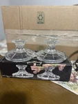 Vintage Crystal Handmade Candlestick Pair For Taper The Troy Collection. Fixed Price $6.40.