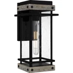 Matte Black One Light Outdoor Wall Mount From The Strader Collection. Fixed Price $198.99.