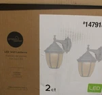 Project Source Led Outdoor Wall Lanterns 2 Ct. White About 7.5" X 6.5" 11". Fixed Price $25.00.