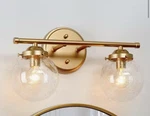 Uolfin 2-LIGHT Gold Round Bedroom Wall Sconce With Seeded Glass Shades. Fixed Price $31.99.
