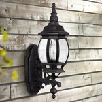 French Country 19" High Black Outdoor Lantern Wall Light. Fixed Price $110.00.