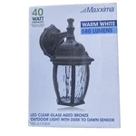 Maxxima Outdoor Wall Light Led Bronze Clear Glass Dusk Dawn Photocell Sensor. Fixed Price $34.99.