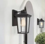 Lnc Transitional 1-LIGHT 11 In.black Wall Lantern Sconce With Seeded Glass Shade. Fixed Price $37.40.