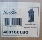 Maxim Lighting Outdoor Wall 3 40916CLBO. Fixed Price $325.00.