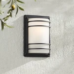 Modern Outdoor Wall Light Fixture Black 11" Frosted Glass Exterior House Porch. Fixed Price $84.99.