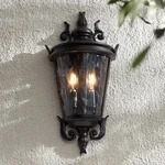 Casa Marseille Mission Outdoor Wall Light Fixture Textured Black Scroll 17" Barn. Fixed Price $179.99.