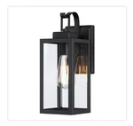 2 Hukoro Martin 1-LIGHT Matte Black Outdoor Wall Lantern Sconce With Clear Glass. Fixed Price $35.99.