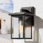 Lnc 10 In. Matte Black Modern Outdoor Wall Lantern Sconce With Clear Glass Shade. Fixed Price $25.99.