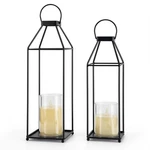 2PCS Black Metal Lantern Outdoor Decorative Garden Set Home. Fixed Price $33.72.