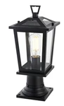 Outdoor Pole Light Fixture Porch Patio Walkway Clear Glass Exterior Post 16.5". Fixed Price $118.02.