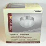 Portfolio Flushmount Ceiling Fixture Indoor Light White Round 0344442 New Box. Fixed Price $29.59.