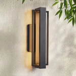 Double Square Frame Outdoor Led Wall Light, 15 Inch Textured Black Sconc.... Fixed Price $111.04.