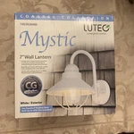 Lutec Coastal Mystic 1-LIGHT White Outdoor Wall Lantern Sconce. Fixed Price $29.95.