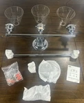 Rottogoon 5-PIECE Bathroom Vanity Set W/ 3-LIGHT Fixture Chrome Glass. Fixed Price $80.99.