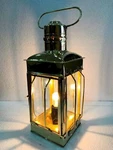 12" Electric Vintage Stable Gold Brass Lantern Lamp Wall Hanging Home Decor. Fixed Price $62.50.