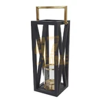 10X8X25" Lantern Black Gold Clear Indoor Outdoor Home Tabletop Decoration. Fixed Price $161.50.