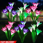 2-6 Pack Solar Lily Flower Lights Outdoor Garden Stake Led Landscape Decor Lamp. Fixed Price $33.73.