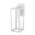 Matte White Farmhouse Outdoor Indoor Wall Sconce With Clear Glass Pane. Fixed Price $92.99.