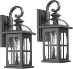 Darkaway Outdoor Wall Light Black Seeded Glass Porch Lantern Sconce Exterior-ob. Fixed Price $37.50.