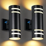 Futxnziey Dusk To Dawn Wall Light 2 Pack, Modern Black-cylinder. Fixed Price $99.99.