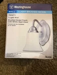 Westinghouse 66496 Brushed Nickel/white 1-LIGHT Wall Fixture 5-1/8 In.. Fixed Price $10.00.