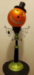 Htf Cracker Barrel Lite Pumpkin Spiderweb Street Light Lamp Post Halloween Decor. Fixed Price $110.00.
