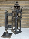 Antique 30" Cast Iron Gothic Wall Mount Porch Entry Light Outdoor Lamp Hardware. Fixed Price $250.00.