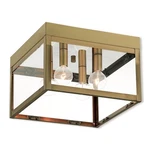 Livex Lighting 20589 Nyack 4 11"W Flush Mount Square - Brass. Fixed Price $281.96.