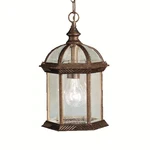 Kichler 9835 Bronze Barrie 14" Outdoor Pendant With Beveled Glass Panels. Fixed Price $82.97.