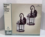 2-PACK Bel Air Lighting Wentworth Rust Outdoor Wall Lantern W/ Glass CB4181T. Fixed Price $98.00.