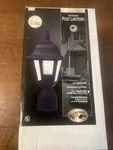Hampton Bay Medium Outdoor Post Lantern 15.5" Black W/clear Glass Shade - Nib. Fixed Price $24.99.