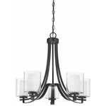 Chandelier 5 Light Sand Coal Steel/glass Transitional Style - 23 Inches Tall. Fixed Price $321.95.