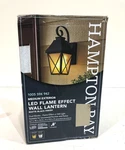 Hampton Bay 1-LIGHT Midnight Black Led Outdoor Flicker Flame Lantern Sconce. Fixed Price $69.99.