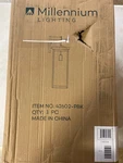 Millennium 42602-PBK Barkeley 22" Outdoor Wall Sconce Powder Coat Black. Fixed Price $126.99.