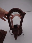 Melissa Lighting 13" Tall 1-LIGHT Outdoor Wall Lantern Rusty Nail Seedy Glass. Fixed Price $15.00.