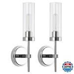 Wilon Modern Wall Sconces 2 Pcs Bathroom Light Fixture Long Clear Glass Shades. Fixed Price $104.88.