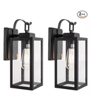 Pia Ricco 1-LIGHT Matte Black Hardwired Outdoor Fixture Wall Lantern 2-PK. Fixed Price $47.49.