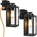 Beslowe 2-PACK Porch Lights Outdoor With Ul Certified Outlet, Modern Wal. Fixed Price $69.99.
