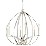 Chandelier 6 Light Polished Nickel Transitional Style - 24.25 Inches Tall By. Fixed Price $460.95.