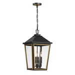 Crystorama Hawkins 4 Light Outdoor Pendant, Black/textured Gold HAW-605-MK-TG. Fixed Price $498.00.